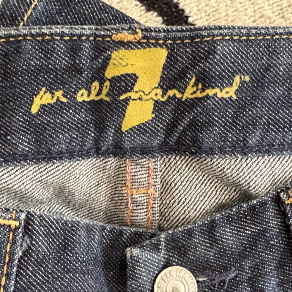 7 For All Mankind A Pocket Jeans Y2K Flare Pink Embellished Faded Denim Size 29 - Picture 13 of 15